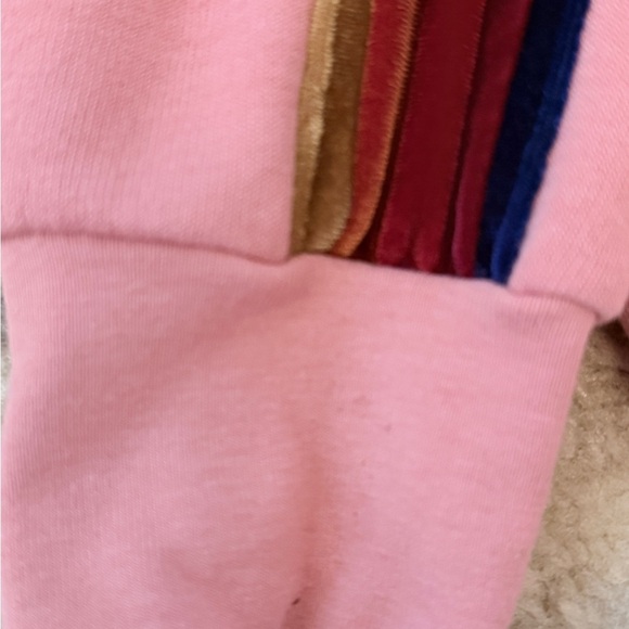 Aviator Nation Mauve Pink Sweatshirt with Velvet Striped Accents - Picture 5 of 10